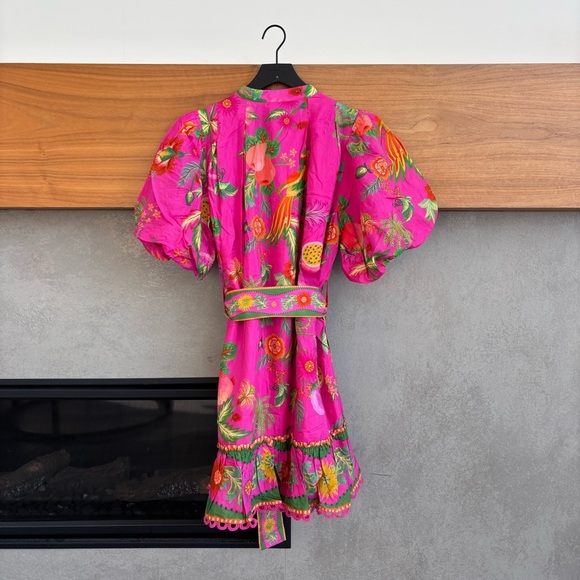 NWT FARM Rio Pink Delicate Fruit Garden Mini Dress, Size L - Picture 16 of 16